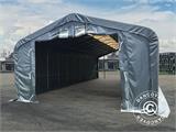 Tente de Stockage PRO 7x7x3,8m PVC avec lucarne, Gris