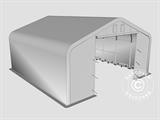 Tenda de armazenagem PRO 7x7x3,8m PVC c/painel de cobertura de teto, Cinza