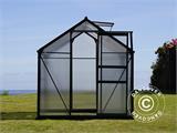 Greenhouse Polycarbonate 3.64m², 1.9x1.92x2.01 m w/base, Black