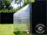 Lean-to Greenhouse Polycarbonate, 2.4 m², 1.25x1.92x2.21 m w/base, Aluminium