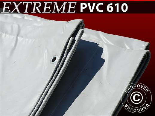 Tarpaulin 4x6 m PVC 610 g/m² Grey ONLY 1 PC. LEFT