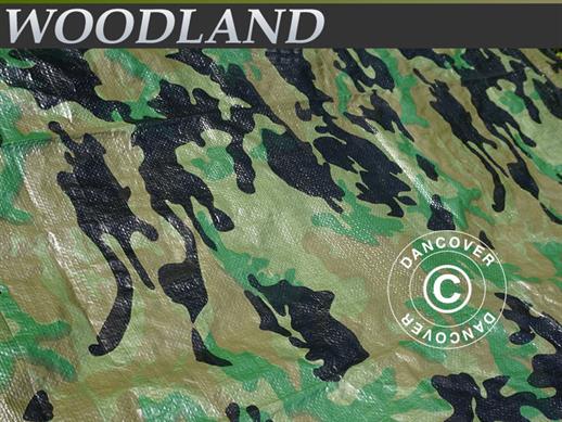 Camouflage tarpaulin Woodland 3x5 m, 120 g/m²