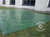 Lona impermeable 8x14m, PVC 500g/m², Verde, Ignífuga