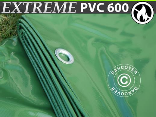 Tarpaulin 4x6 m, PVC 600 g/m² Green, Flame retardant