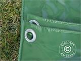 Tarpaulin 6x10 m, PVC 500 g/m², Green, Flame retardant