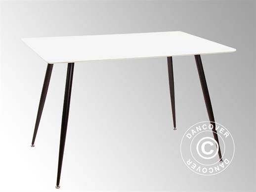 Table à manger, Siena, 120x80x76cm, Blanc/Noir