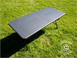 Table pliante 180x74x74cm, noir (1 pièce)