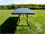 Table pliante 180x74x74cm, noir (1 pièce)