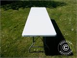 Folding Table 240x76x74 cm, Light Grey (10 pcs.)