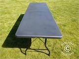 Table pliante 240x76x74cm, Noir (10 pièces)