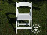 Chaise pliante rembourrée 45x45x80cm, blanche, 4 pièces
