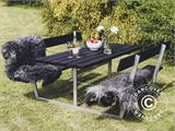 Tavolo da picnic con schienale, 1,8x1,75x0,75m, Nero