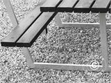 Picknicktisch mit Rückenlehne, 1,8x1,75x0,75m, Schwarz
