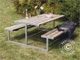 Piknik-bord, 1,85x1,8x0,75m, Lyst træ