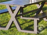 Stół piknikowy z tworzywa, 1,51x1,76x0,72m, Czarny/Antracyt