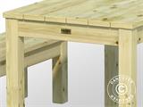 Bord och bänk set i trä, 0,74x1,2x0,75m, Naturlig