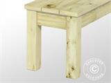 Set tavolo e panche in legno, 0,74x1,8x0,75m, Naturale