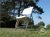 Chaise pliante 48x43x89cm, Gris clair/Blanc, 4 pièces
