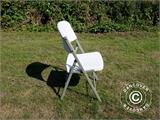 Chaise pliante 48x43x89cm, Gris clair/Blanc, 4 pièces