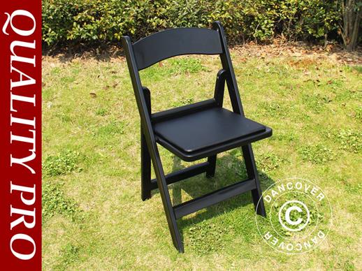 Padded Folding Chairs, Black, 44x46x77 cm, 4 pcs.