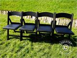 Kokoontaitettavat tuolit, Musta, 44x46x77cm, 4 kpl.