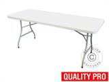 Pacchetto Party, 1 tavolo pieghevole (244 cm) + 8 sedie, Grigio chiaro/Bianco
