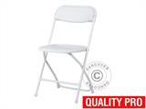 Juhlapaketti, 1 kokoontaitettava pöytä (183cm) + 8 tuolit, Vaalean harmaa/Valkoinen