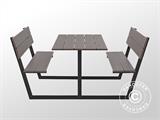Piknika galds ar atzveltni, nekoksne, 1,75x1,86m, Melns/Antracīts