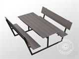 Piknika galds ar atzveltni, nekoksne, 1,75x1,86m, Melns/Antracīts