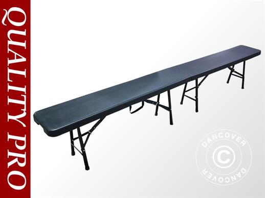 Folding bench 242x28x43 cm, Black (1 pc.)