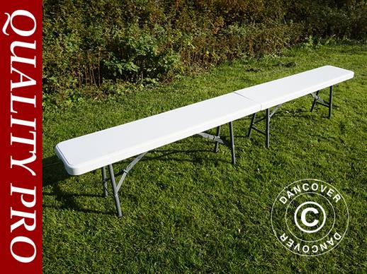 Folding bench set 242x28x43 cm, Light grey (25 pcs.)