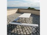 Party package, 1 folding table (183 cm) + 2 folding benches (183 cm), Light grey