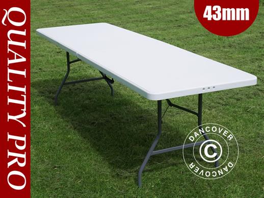 Table pliante 242x74x74cm, gris clair (1 pce)