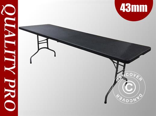 Sammenleggbart bord 242x74x74cm, svart (1 stk.)