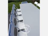 Pacchetto Party, 1 tavolo pieghevole PRO (242cm) + 8 sedie, Grigio chiaro/Bianco