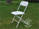 Rinkinys pobūviams, 1 pokylių stalas (182cm) + 8 kėdės & 8 pagalvės kėdėms,  Šviesiai pilka/Balta