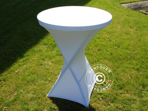 Housse de table stretch Ø80x110cm, Blanc