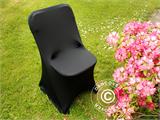 Couverture de chaise extensible 44x44x80cm, Noir (1 pcs)