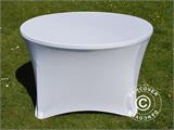 Capa de mesa elástica Ø116x74cm, Branco