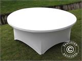 Capa de mesa elástica, Ø183x74cm, Branco