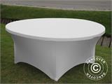 Stretch table cover Ø183x74 cm, White