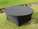 Stretch pöydänpäällinen Ø183x74cm, Musta