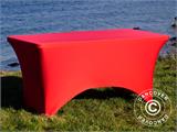 Capa de mesa elástica 183x75x74cm, Vermelho