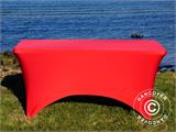 Capa de mesa elástica 183x75x74cm, Vermelho