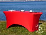 Capa de mesa elástica 244x75x74cm, Vermelho