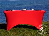 Capa de mesa elástica 244x75x74cm, Vermelho