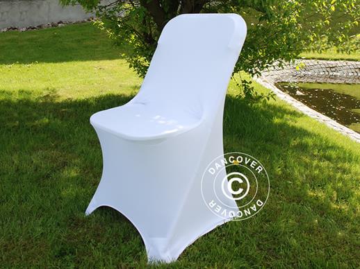 Stretch tuolinpäällinen 44x44x80cm, Valkoinen (10 kpl)