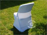 Couverture de chaise extensible 48x43x89cm, Blanc (10 pcs)