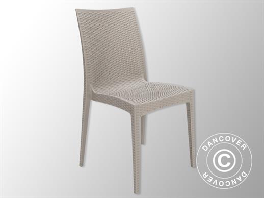Stacking chair, Rattan Bistrot, Jute, 6 pcs. ONLY 1 SET LEFT