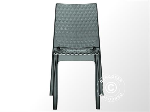 Stapelbare stoel, Hypnotic, Doorzichtig/Smokey, 6 st. NOG SLECHTS 1 SET